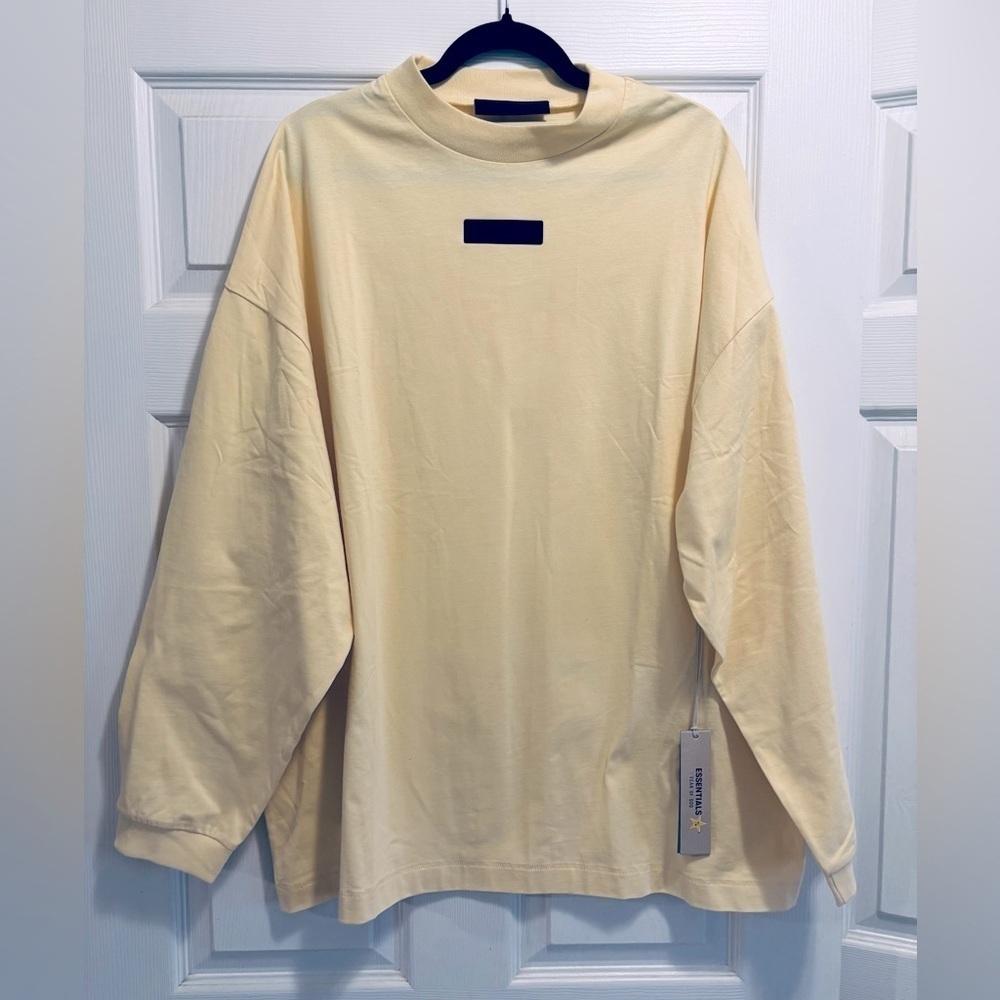 NWT Essentials Fear of God Long Sleeve Jersey Shirt Yellow FOG Medium BRAND NEW